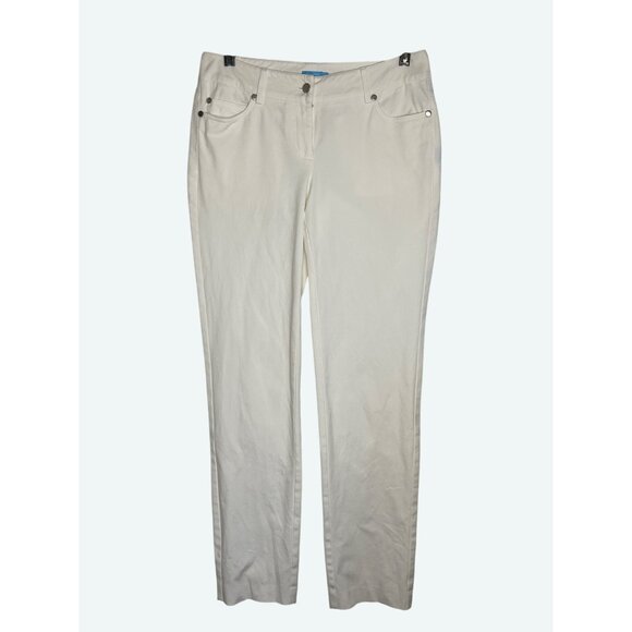 J McLaughlin Cotton Blend Slim Leg Lexi Jeans White 5 Pocket‎ Stretch Size 0 - Picture 1 of 8